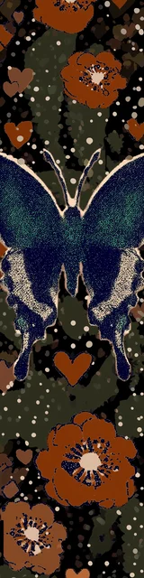 Free butterfly bookmarks of a butterfly with olive green theme